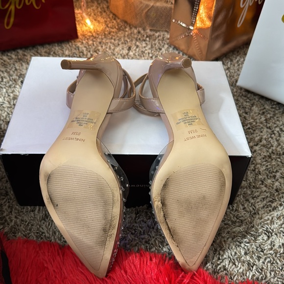 Nice Nude Heels w/Rhinestones and Ankle Strap - Picture 7 of 7
